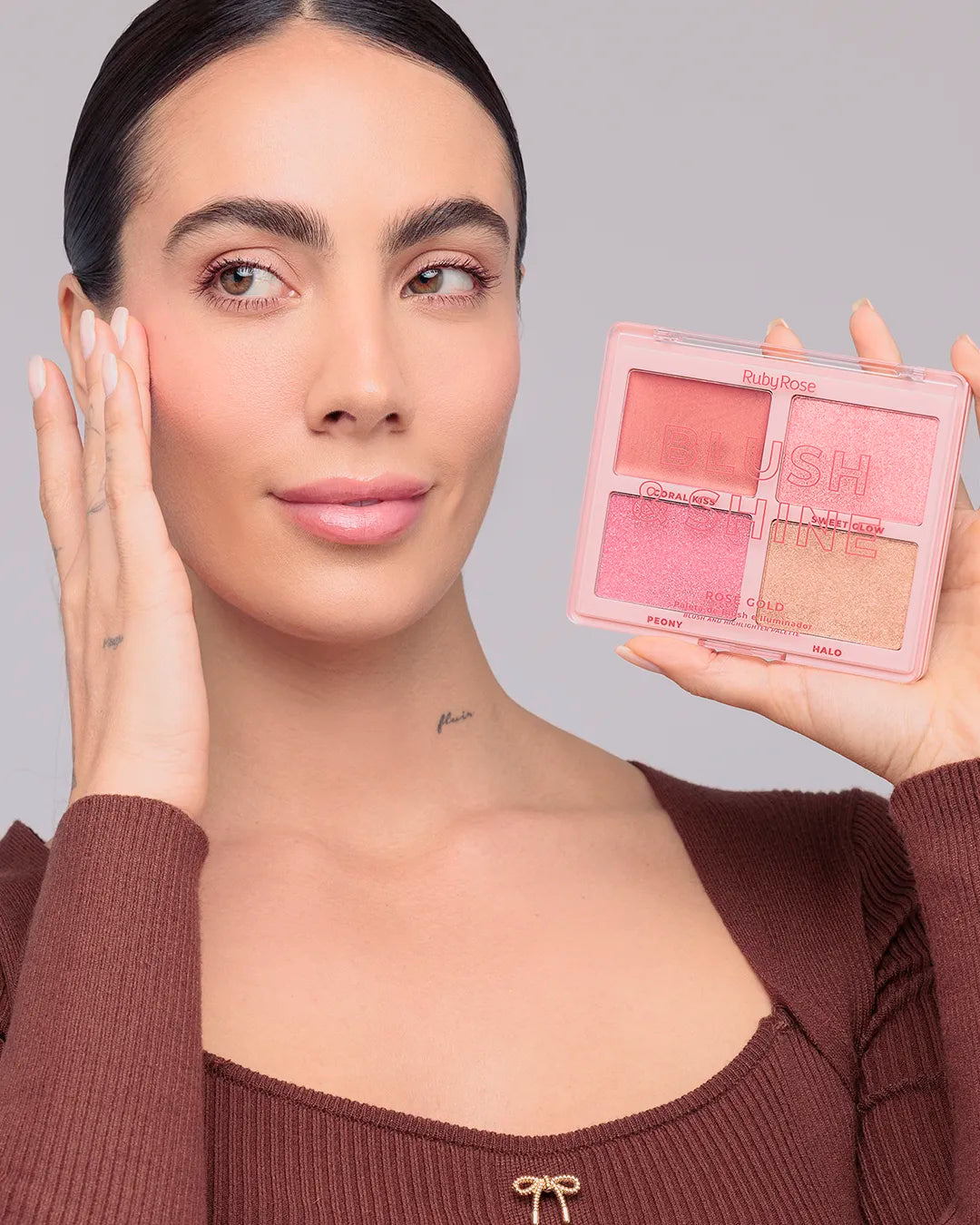 Paleta Blush Iluminador Shine Rose Gold