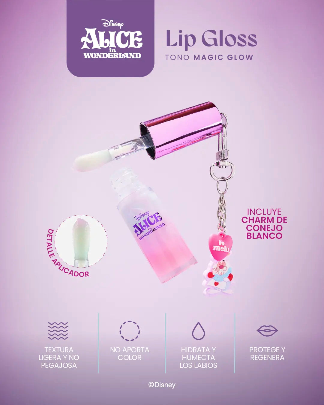 LIP GLOSS HIDRATANTE CON CHARM ALICIA