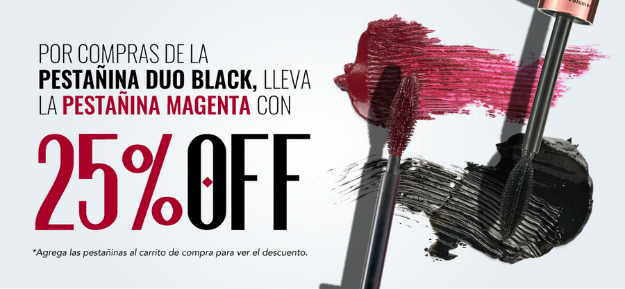 Precio especial pestañina Magenta y Negra